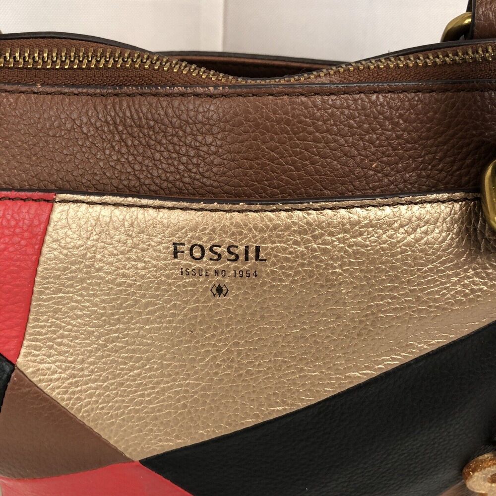 Fossil Diamond Leather Patchwork Purse Shoulder B… - image 10